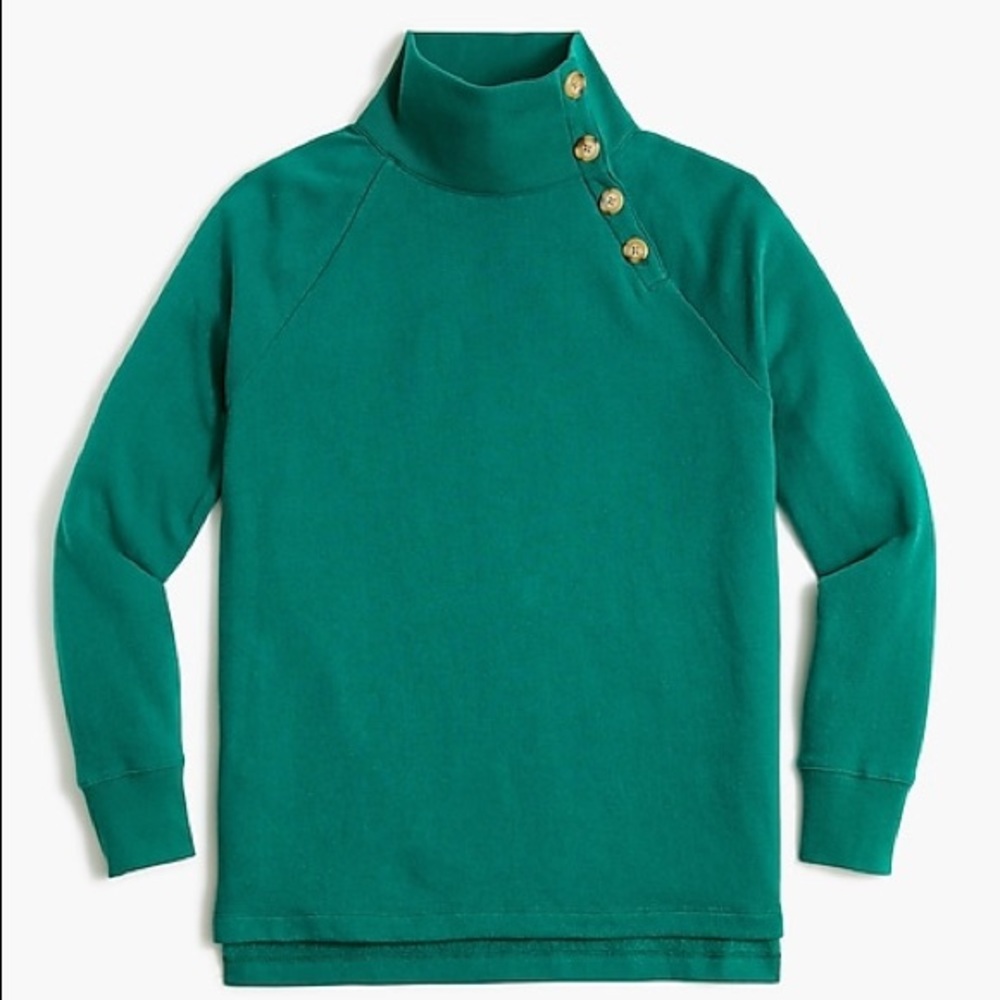 Wide button color tunic sweatshirt